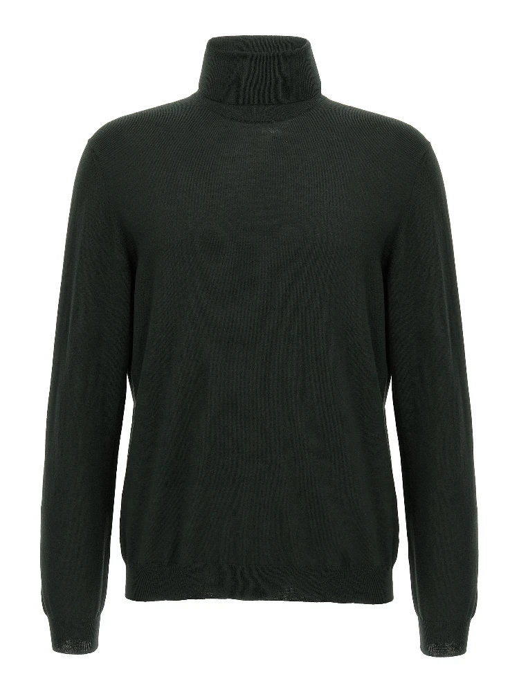 Bicolor Virgin Wool Cardigan