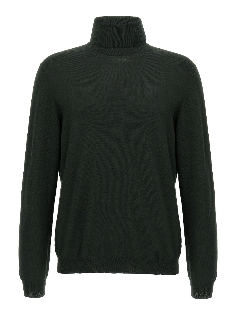 Bicolor Virgin Wool Cardigan