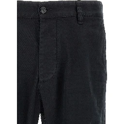 Black Cotton Chino Pants