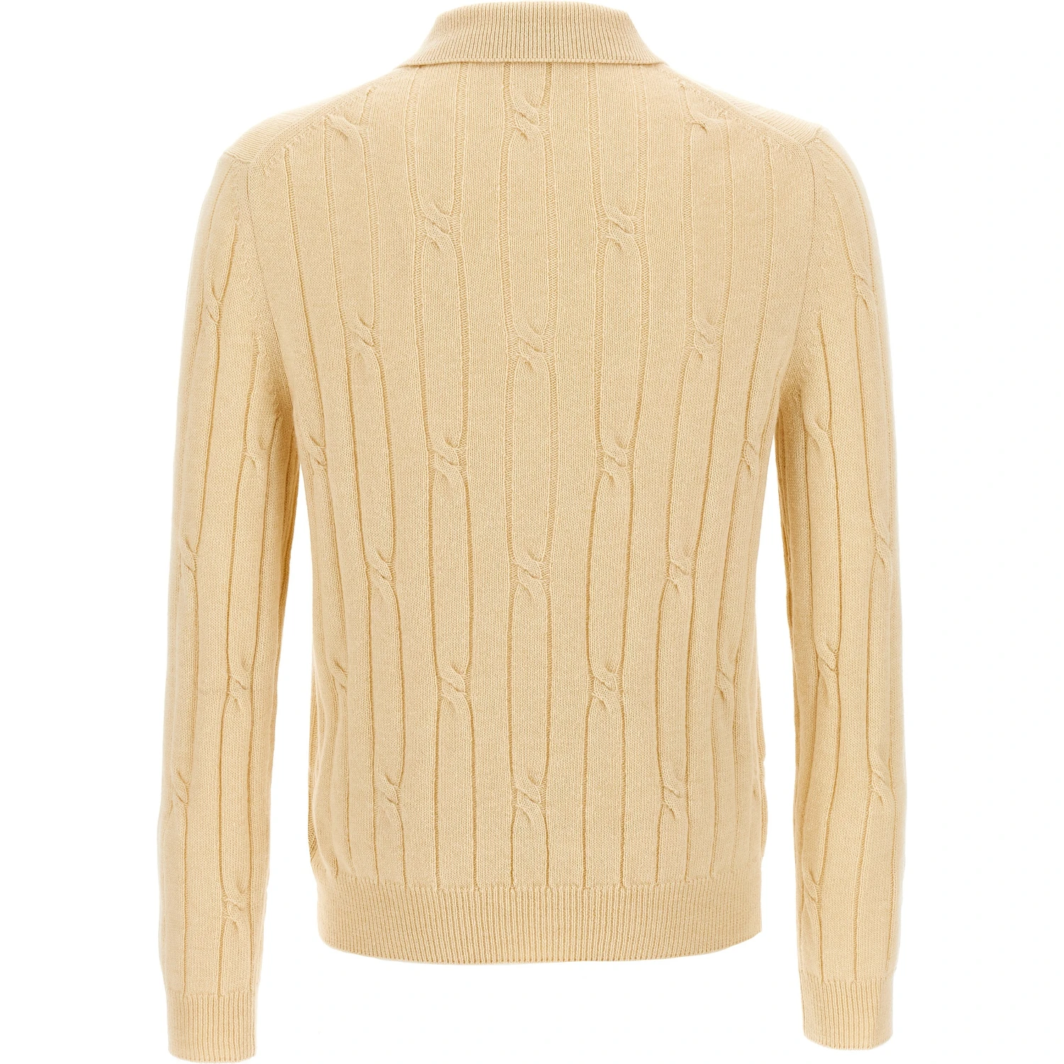 Beige Virgin Wool Polo Shirt