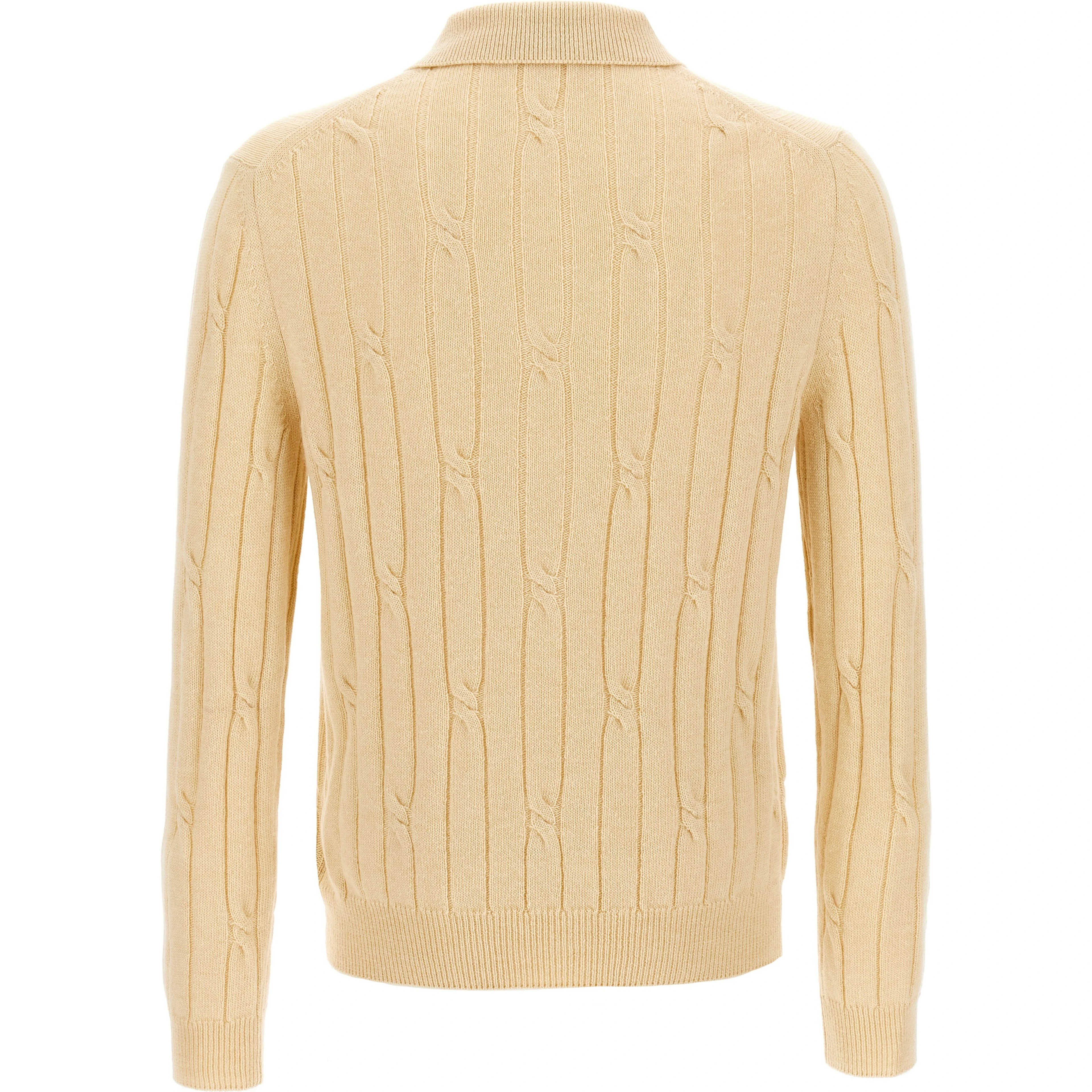 Beige Virgin Wool Polo Shirt
