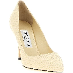 Bicolor Leather High Heel Pumps