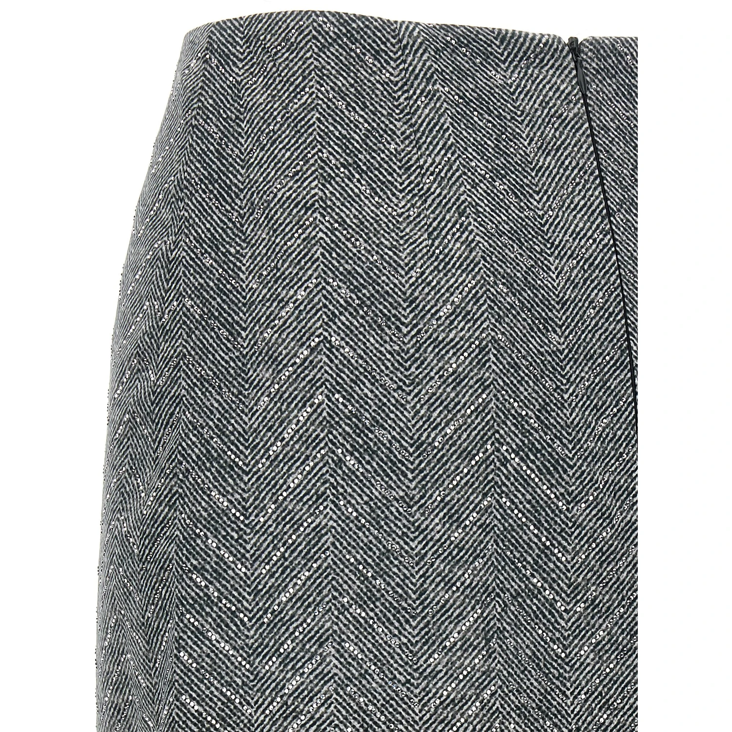 Gray Silk Midi Skirt