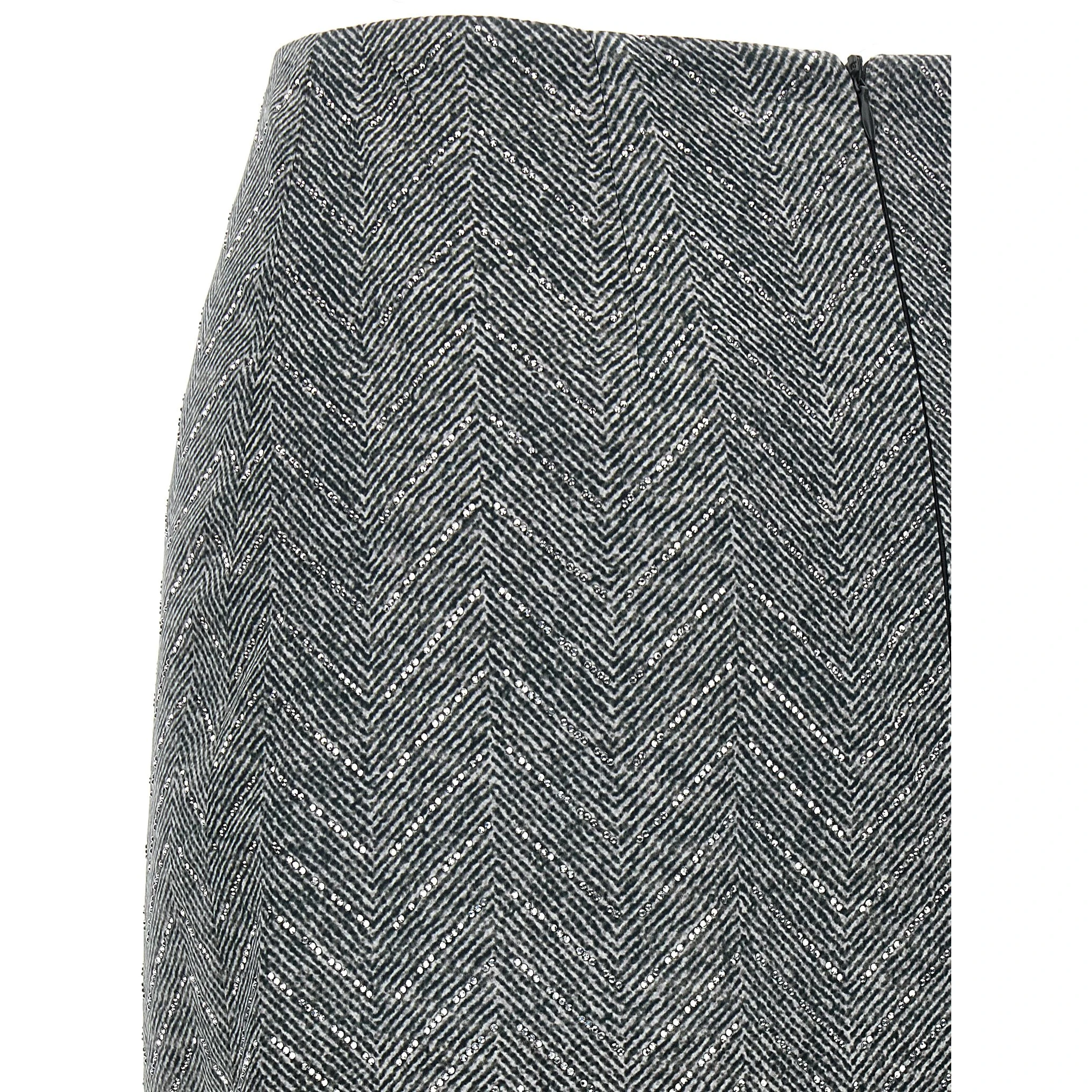 Gray Silk Midi Skirt