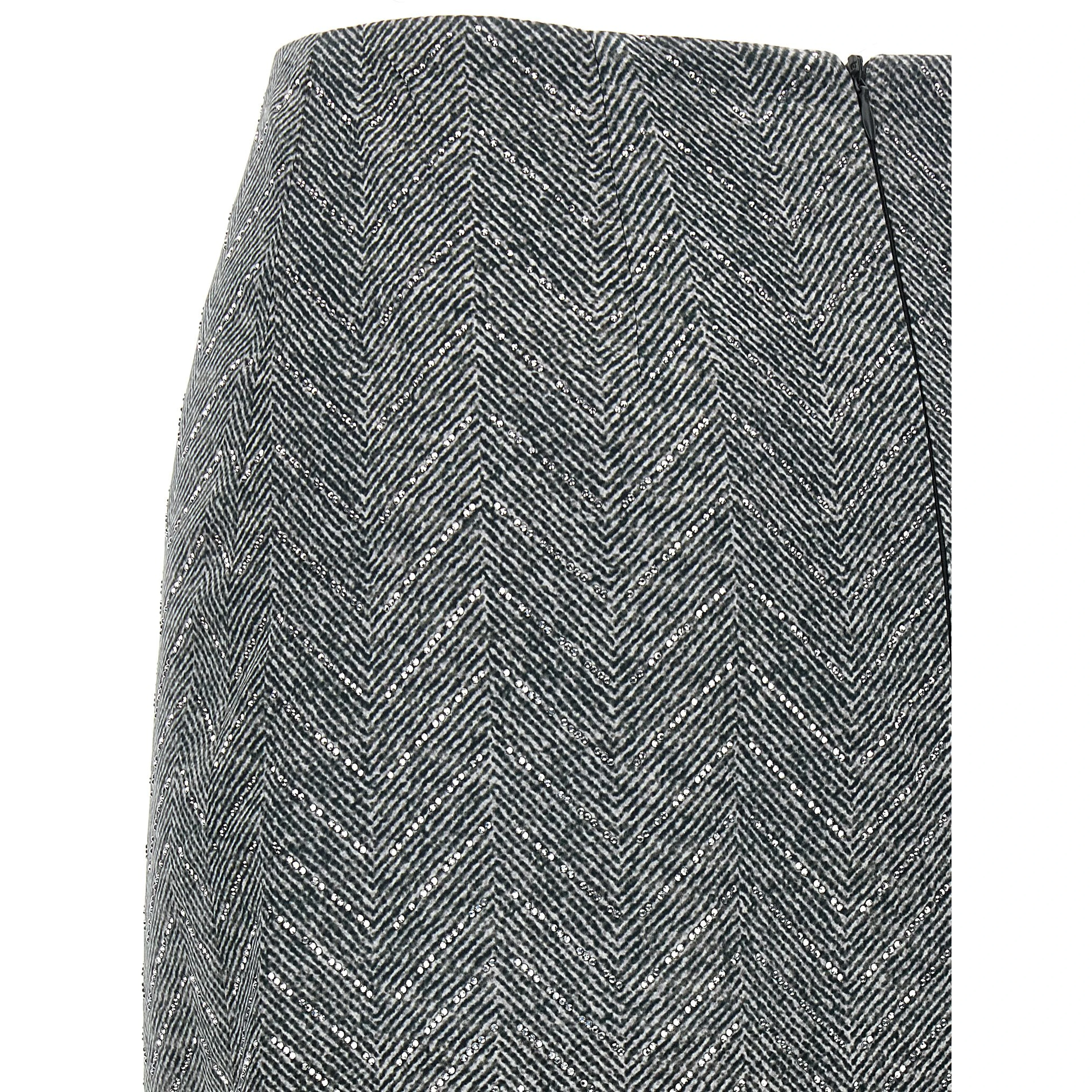 Gray Silk Midi Skirt