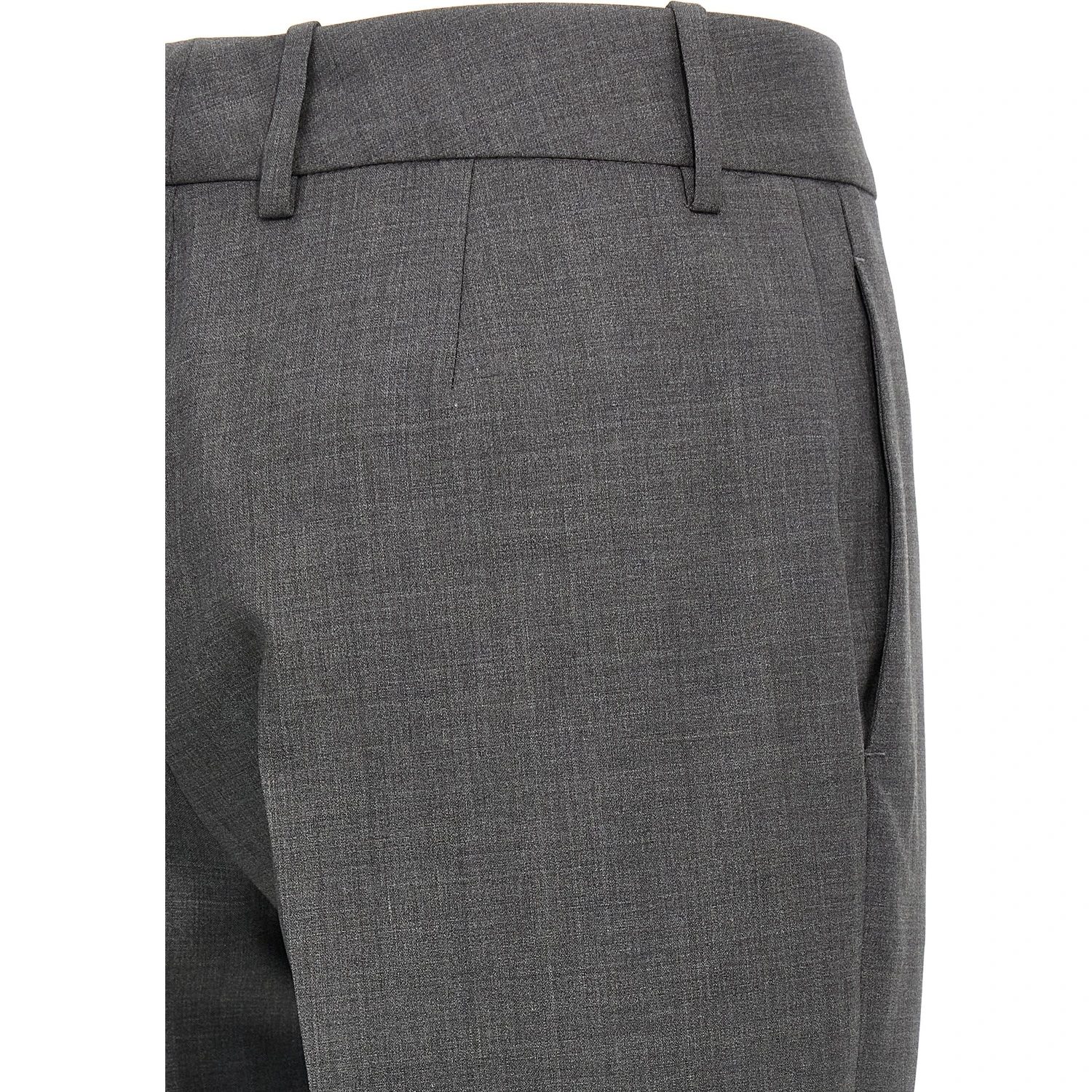 Gray Virgin Wool Dress Pants