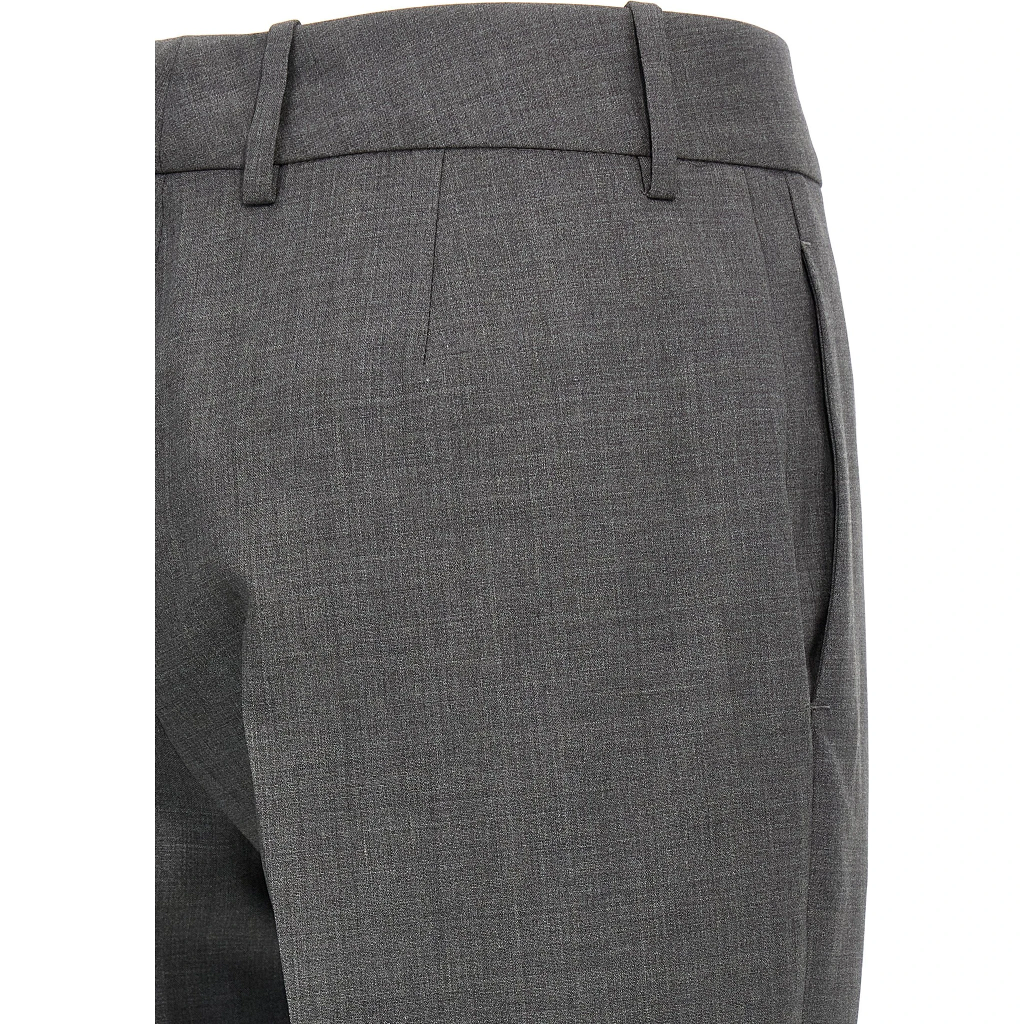 Gray Virgin Wool Dress Pants