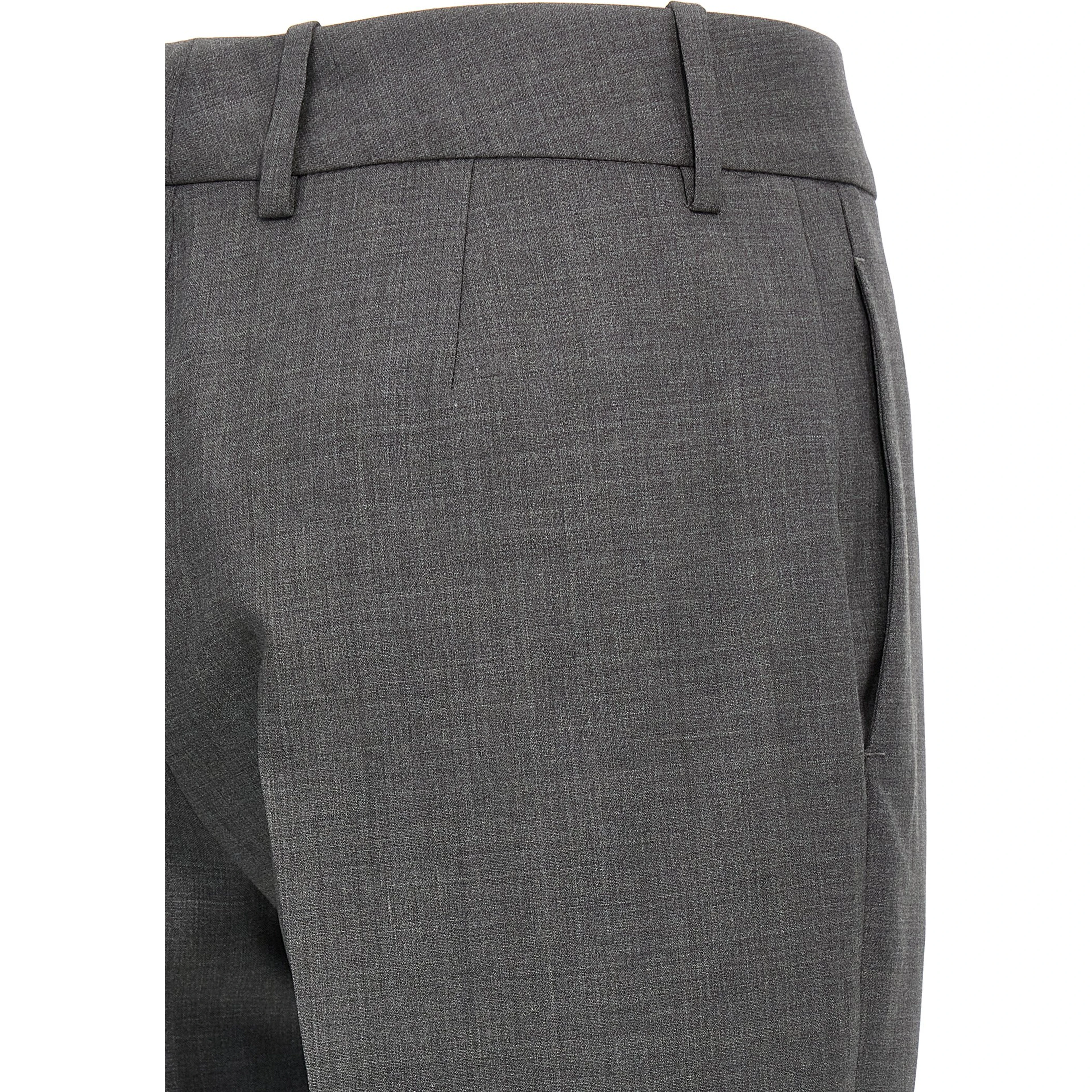 Gray Virgin Wool Dress Pants