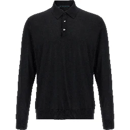 Black Wool Polo Shirt