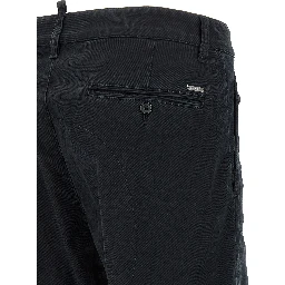 Black Cotton Chino Pants