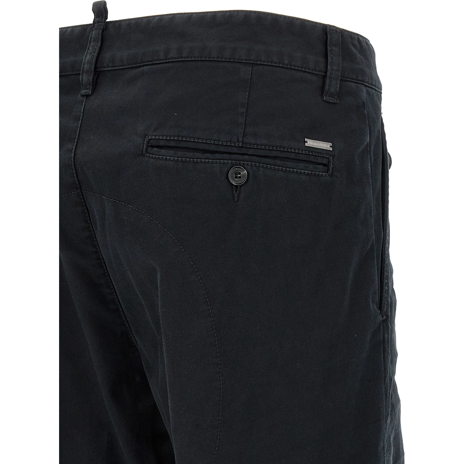 Black Cotton Chino Pants
