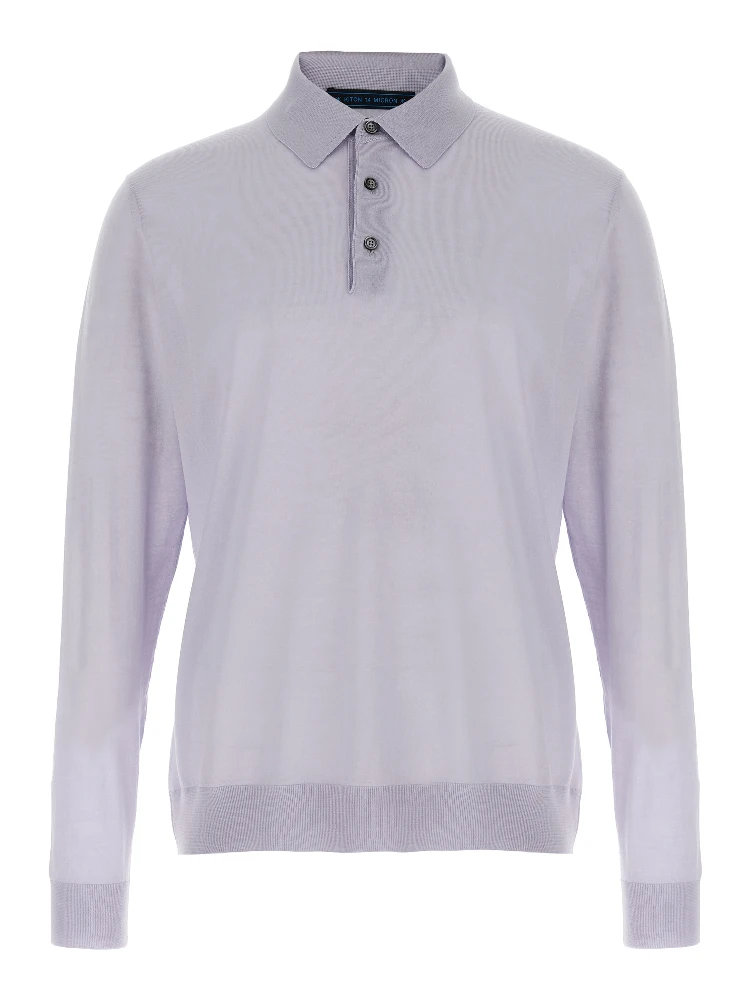 Blue Wool Polo Shirt