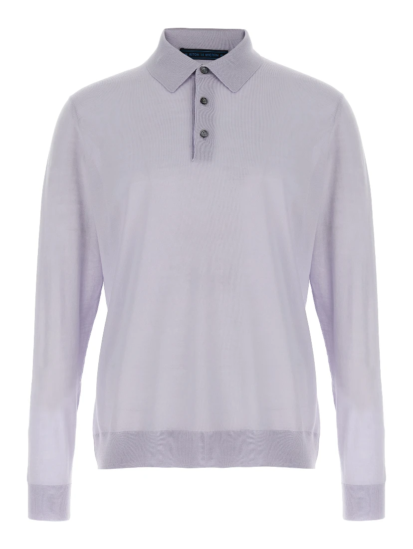Blue Wool Polo Shirt