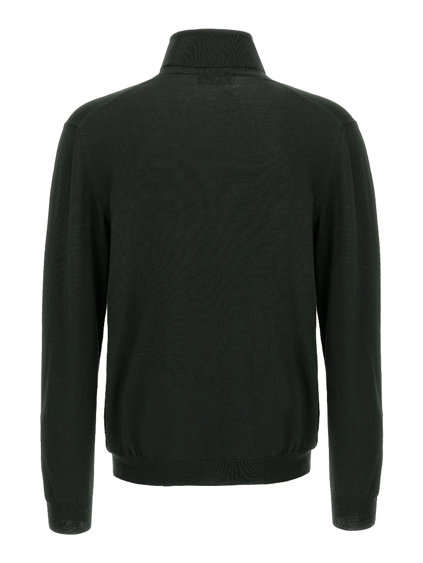 Bicolor Virgin Wool Cardigan