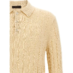 Beige Virgin Wool Polo Shirt