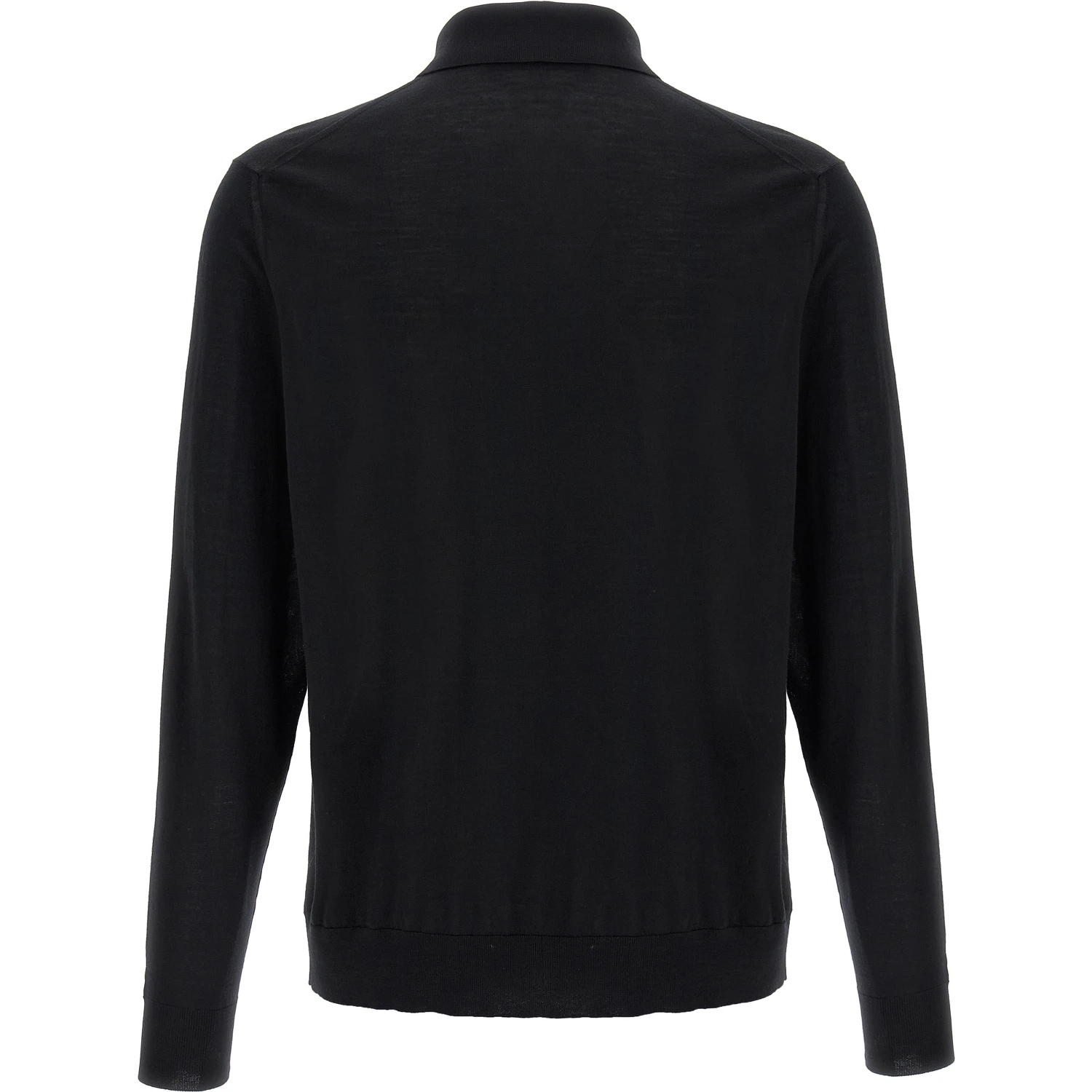 Black Wool Polo Shirt