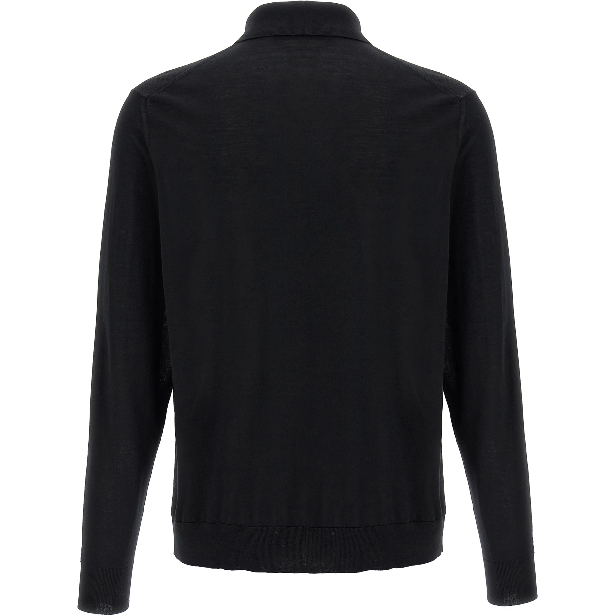 Black Wool Polo Shirt