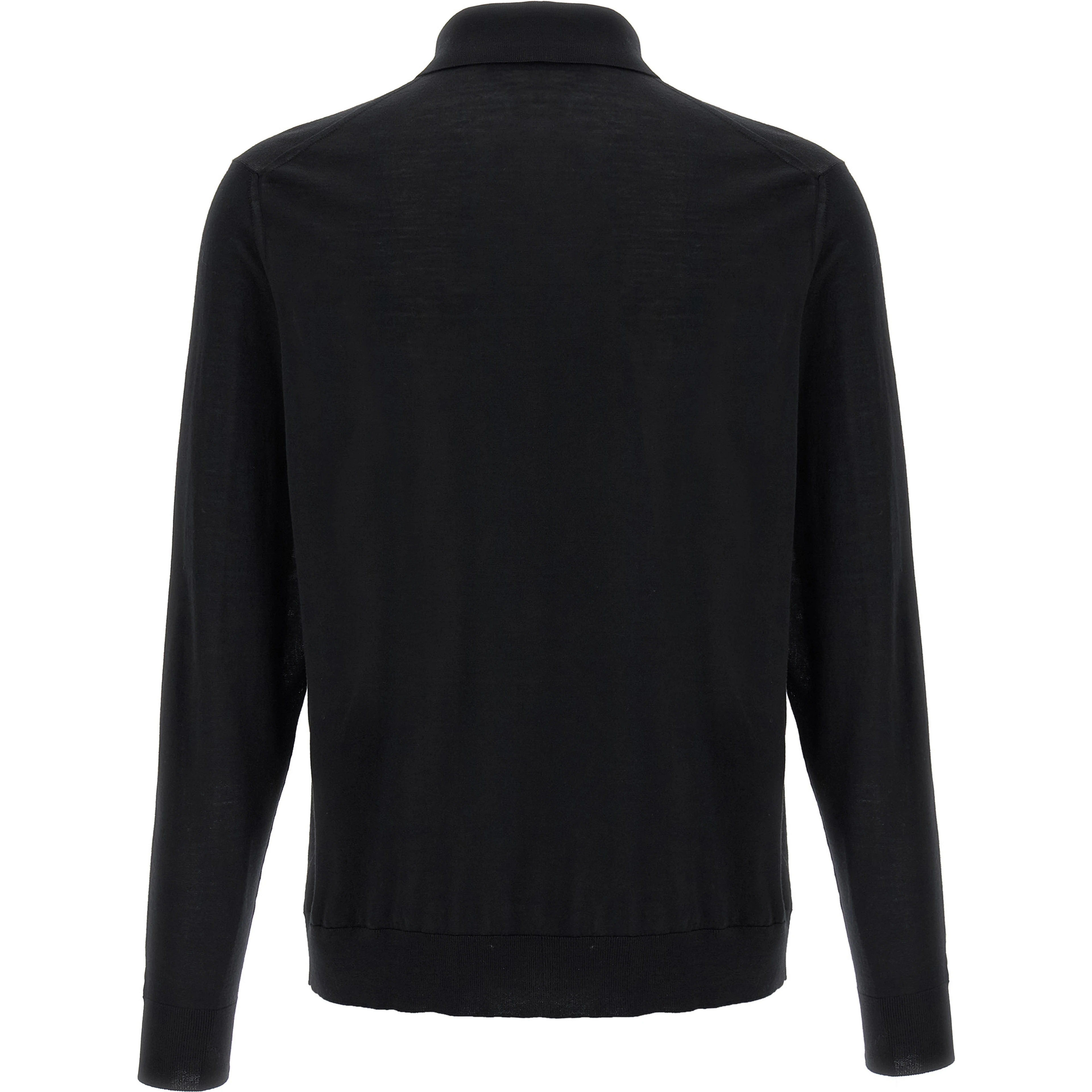 Black Wool Polo Shirt