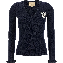 Blue Virgin Wool Cardigan