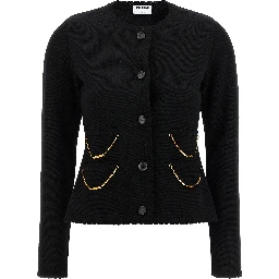 Black Virgin Wool Cardigan