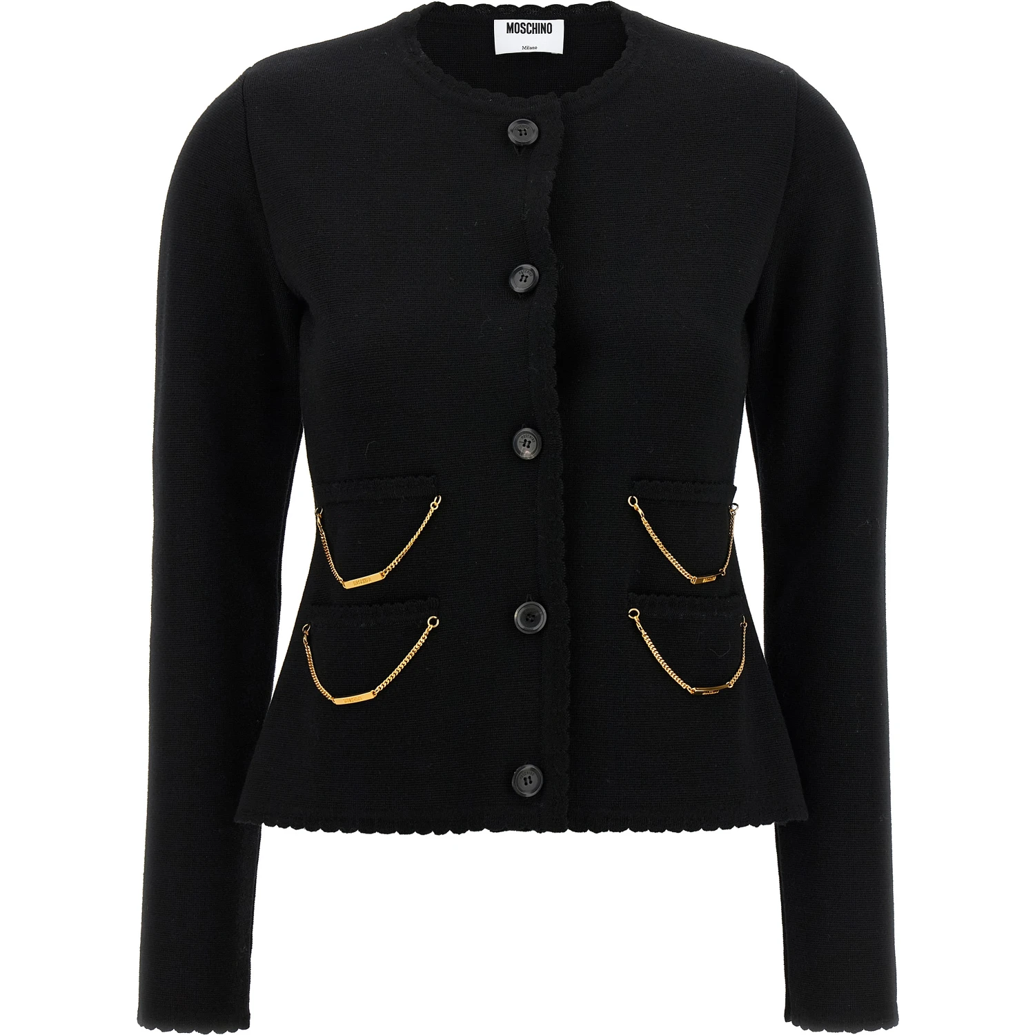 Black Virgin Wool Cardigan