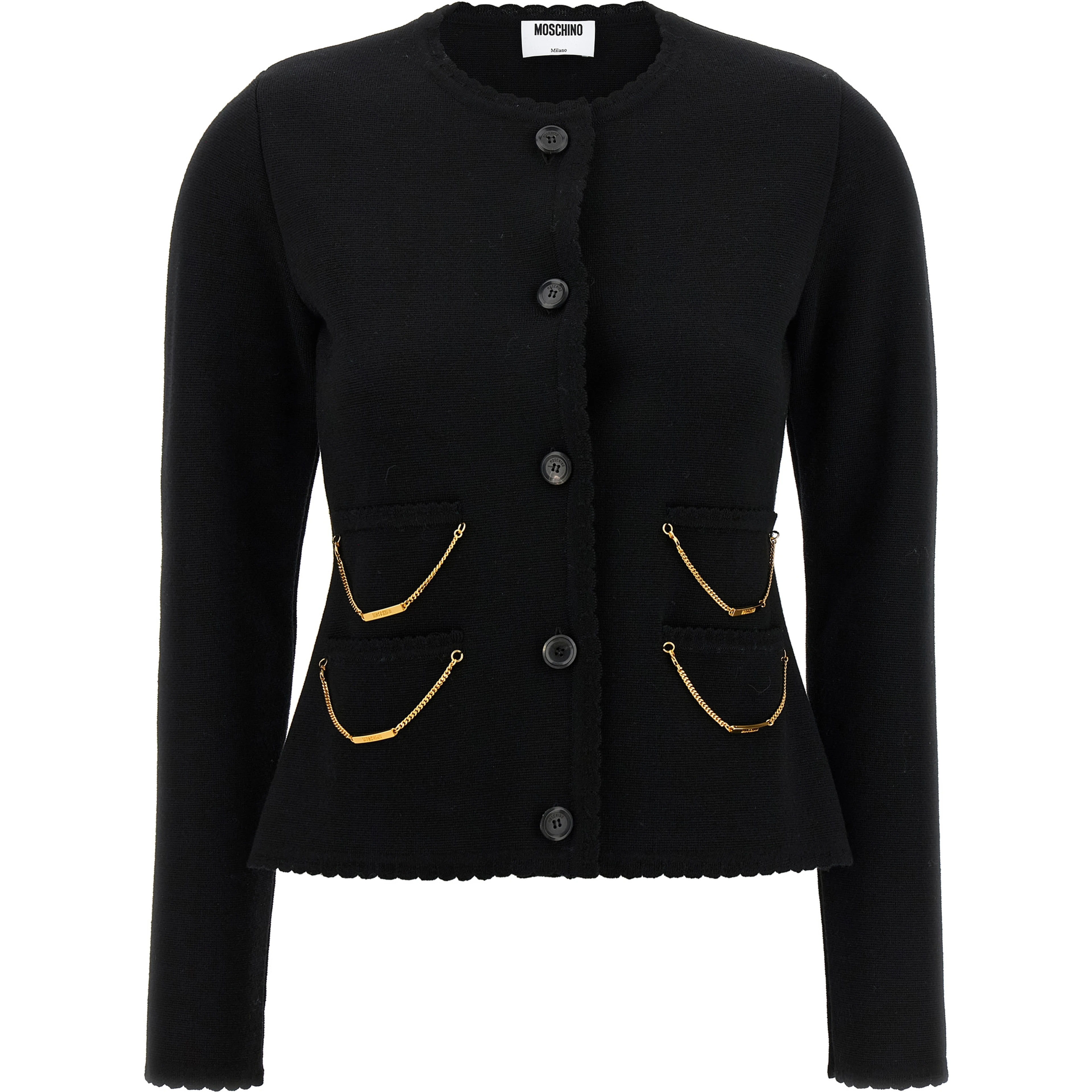 Black Virgin Wool Cardigan