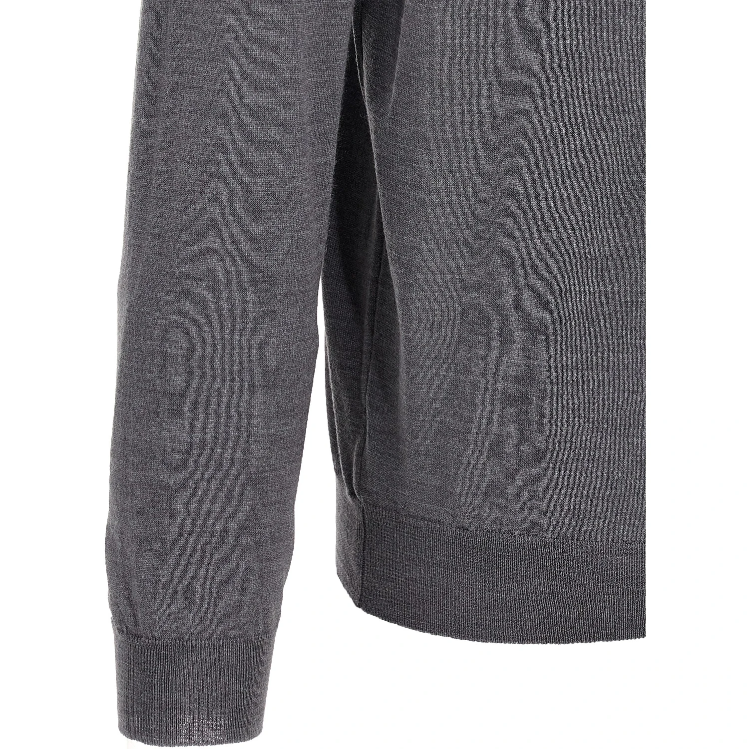 Gray Virgin Wool Polo Shirt