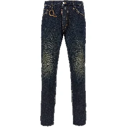 Blue Cotton Slim Fit Jeans