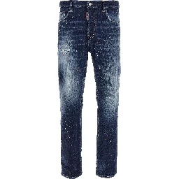 Blue Cotton Relaxed Fit Jeans