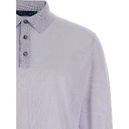 Blue Wool Polo Shirt