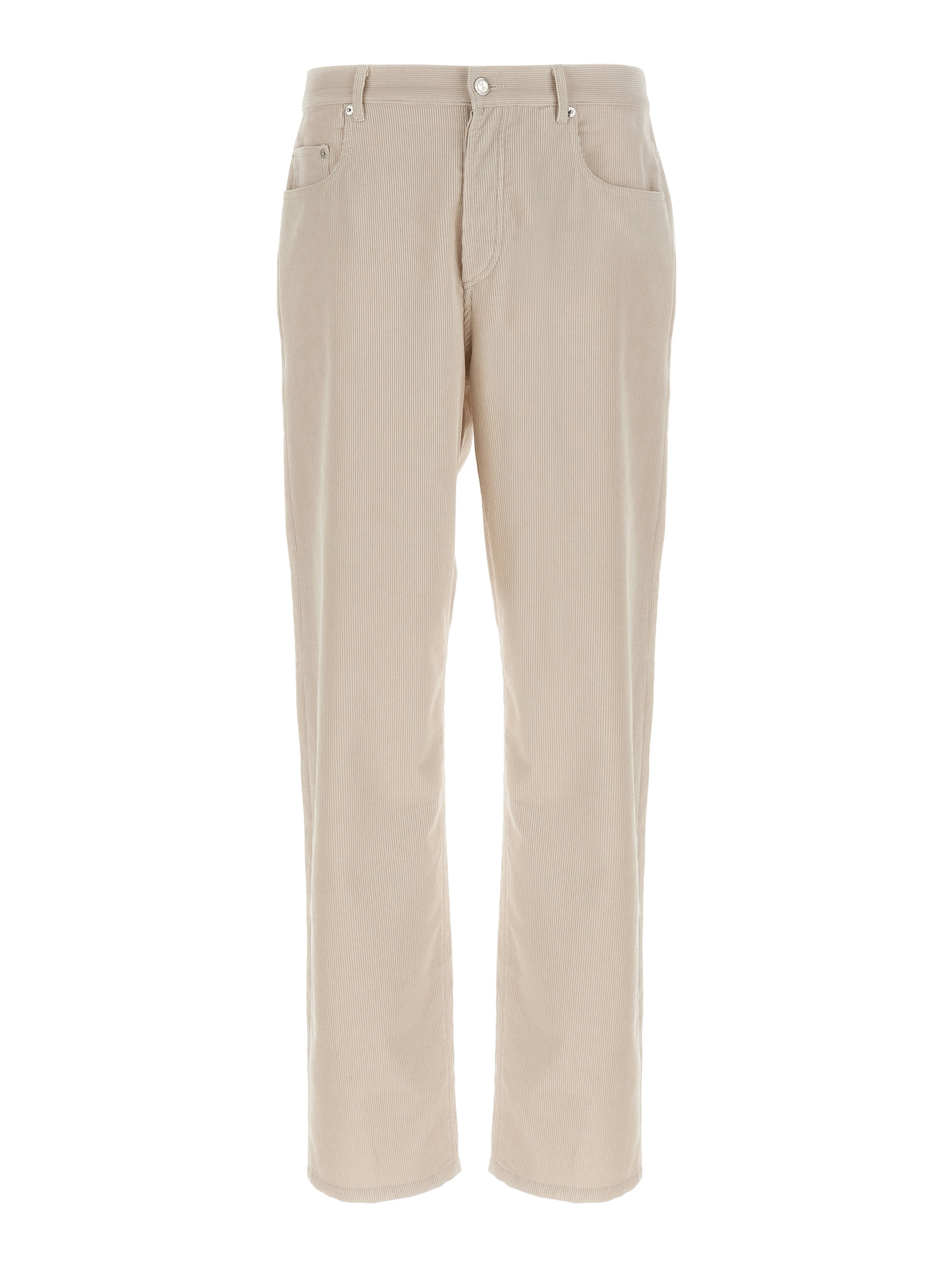 White Cotton Casual Pants