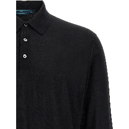 Black Wool Polo Shirt