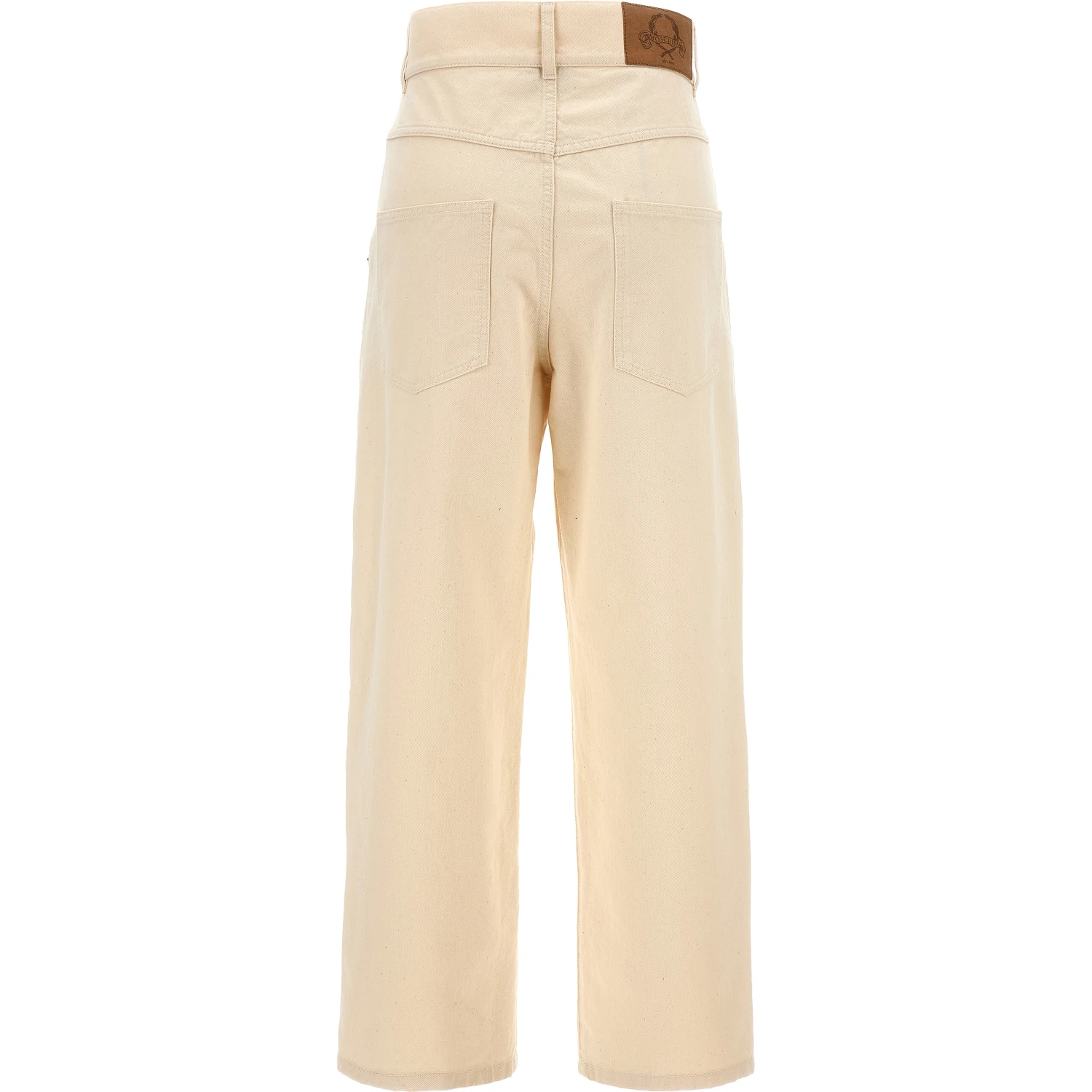 Beige Cotton Casual Pants