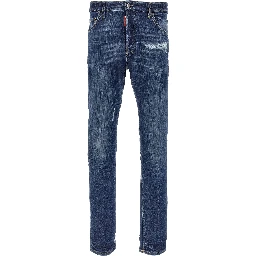 Blue Cotton Slim Fit Jeans