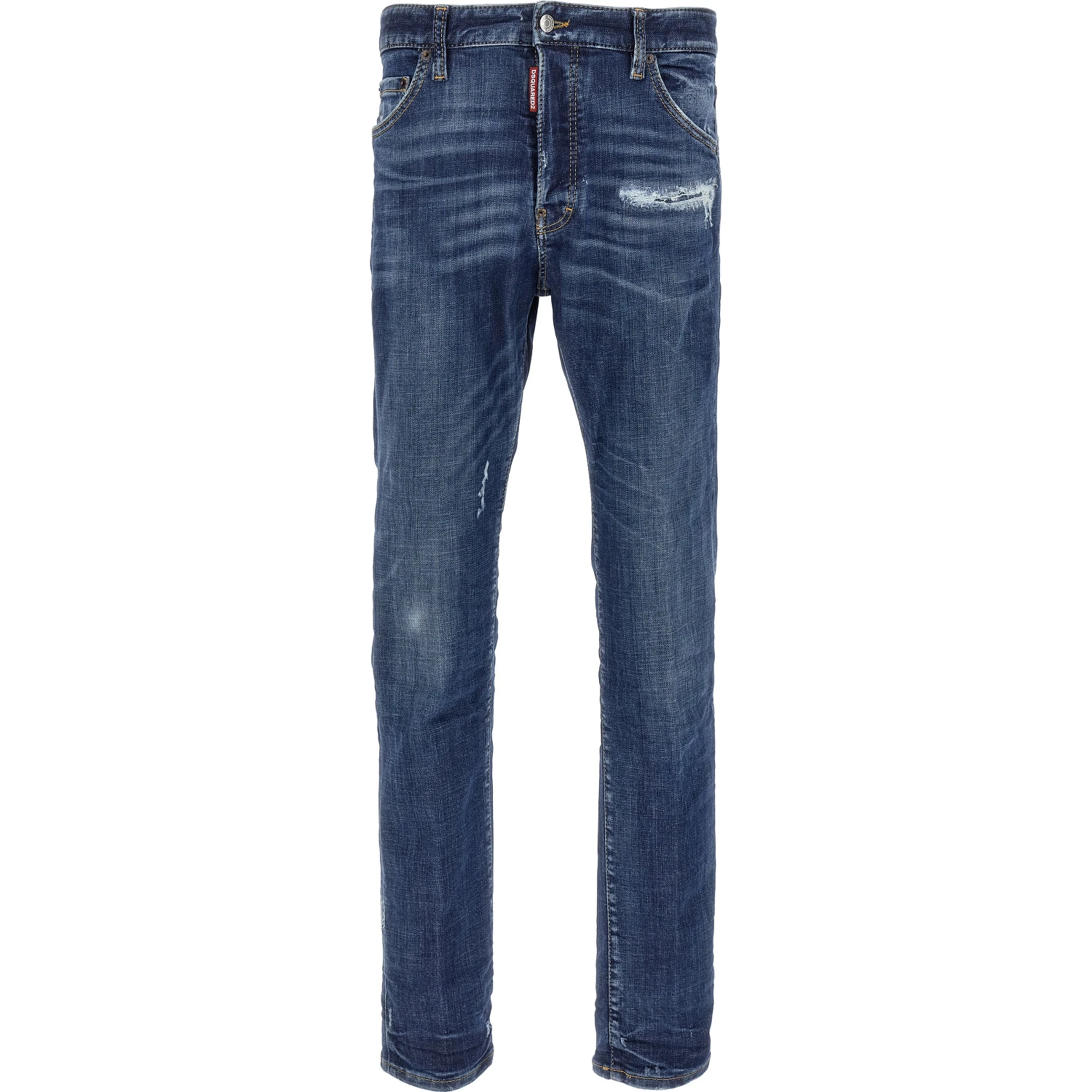 Blue Cotton Slim Fit Jeans