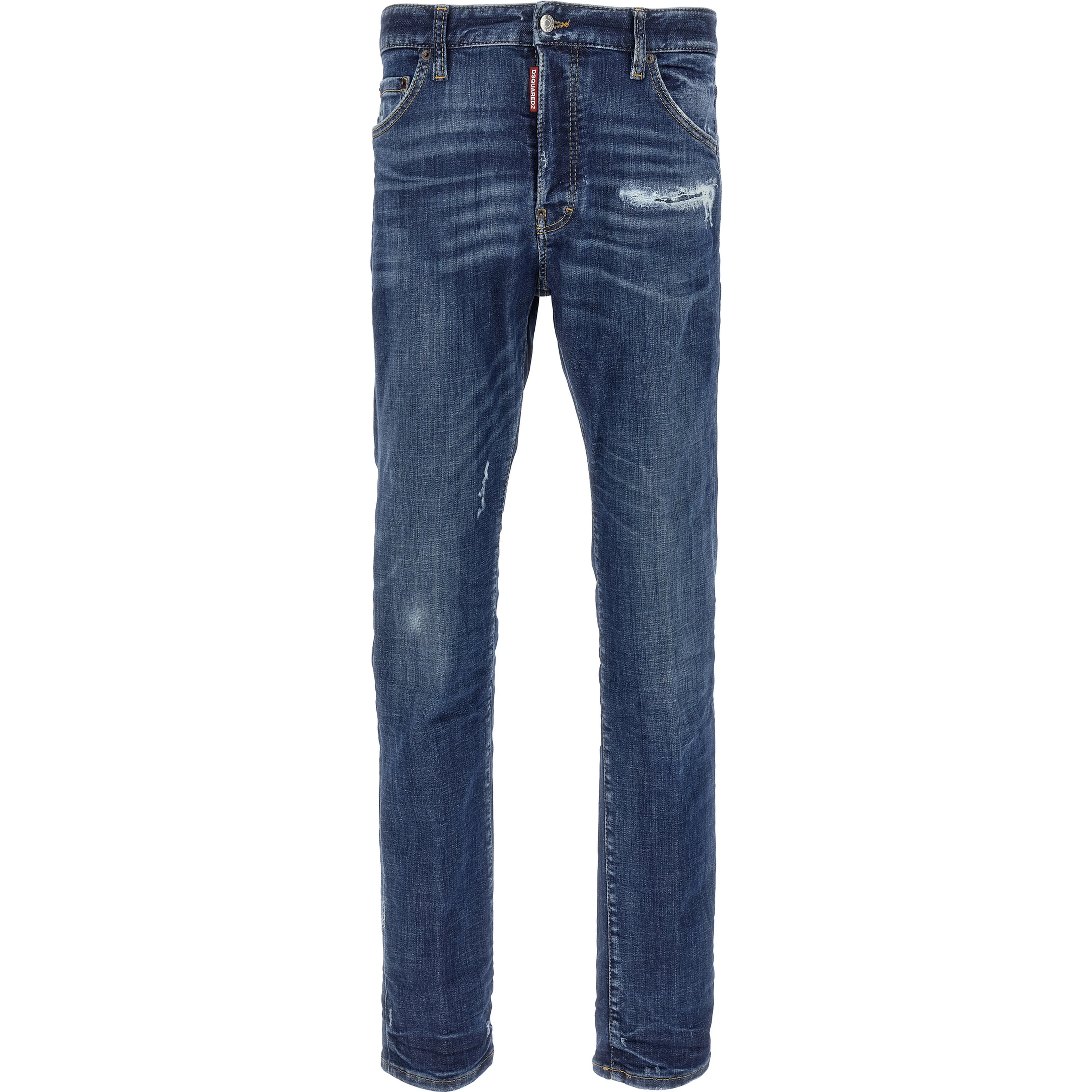Blue Cotton Slim Fit Jeans
