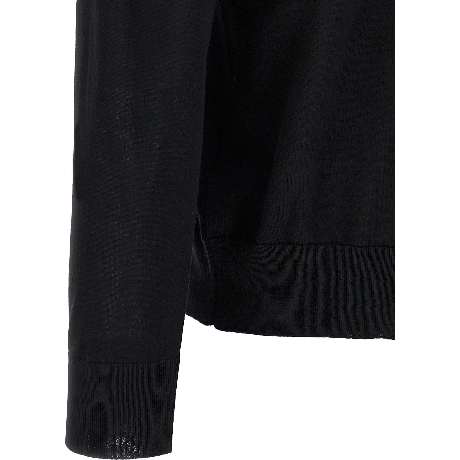 Black Wool Polo Shirt