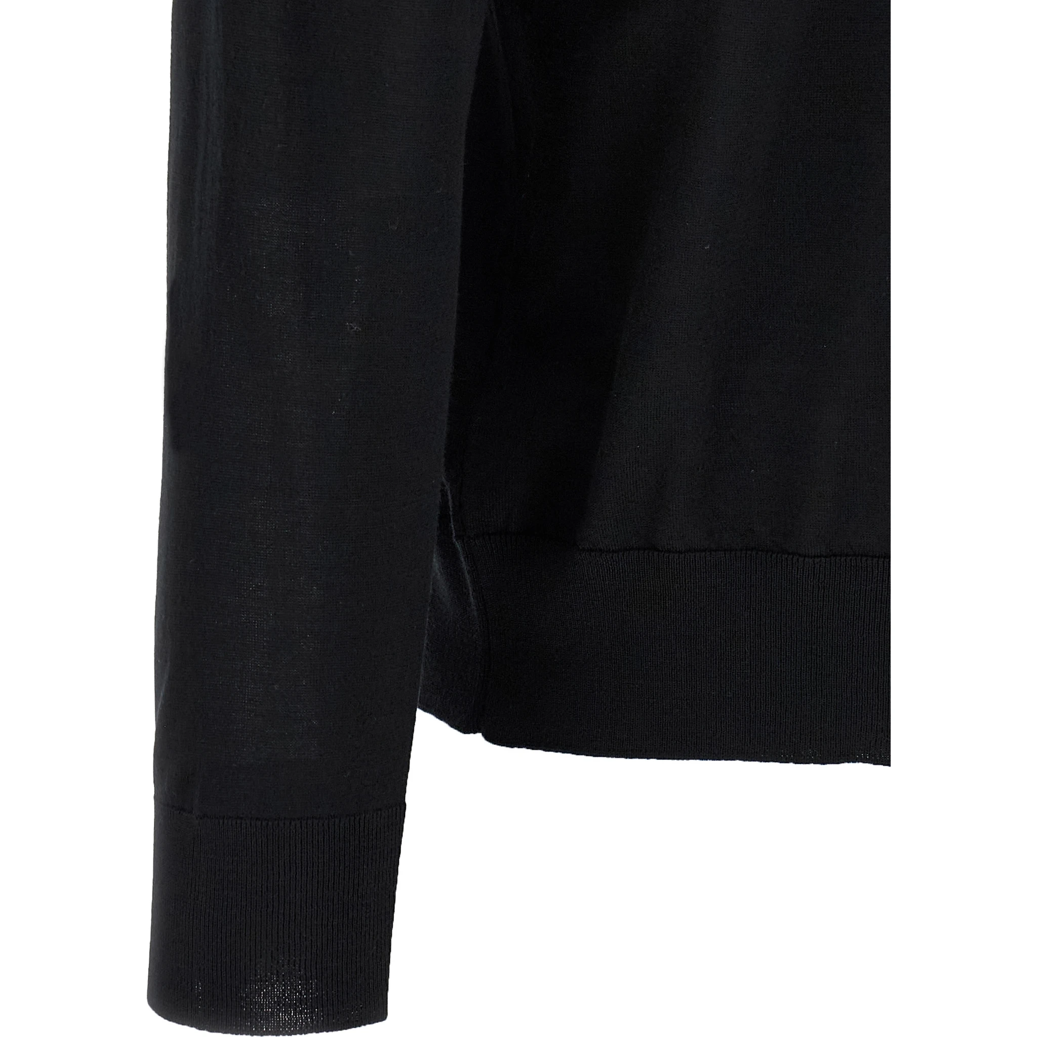 Black Wool Polo Shirt