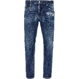 Blue Cotton Skinny Jeans