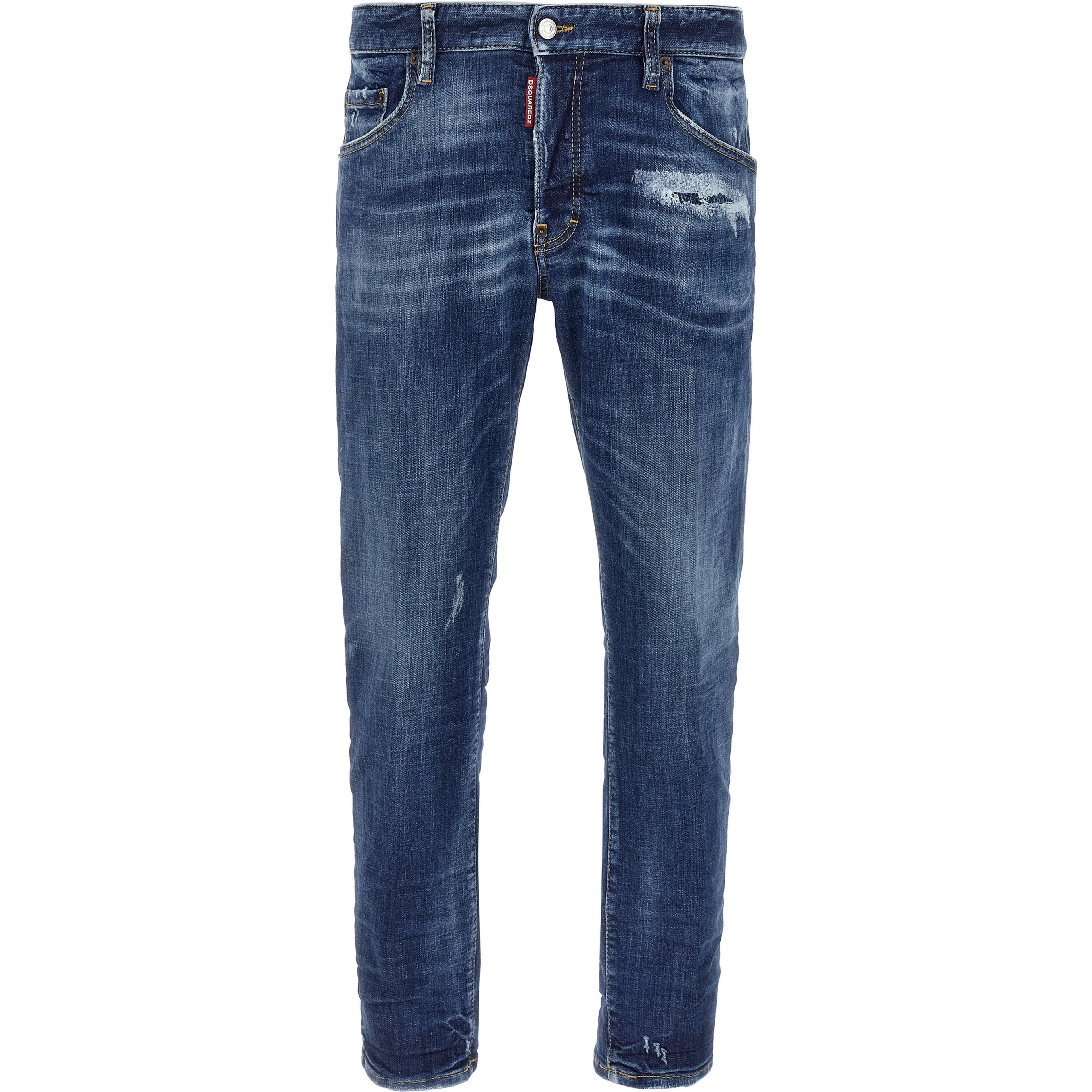 Blue Cotton Skinny Jeans