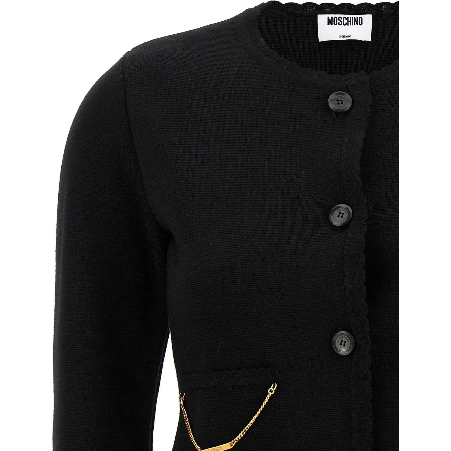 Black Virgin Wool Cardigan