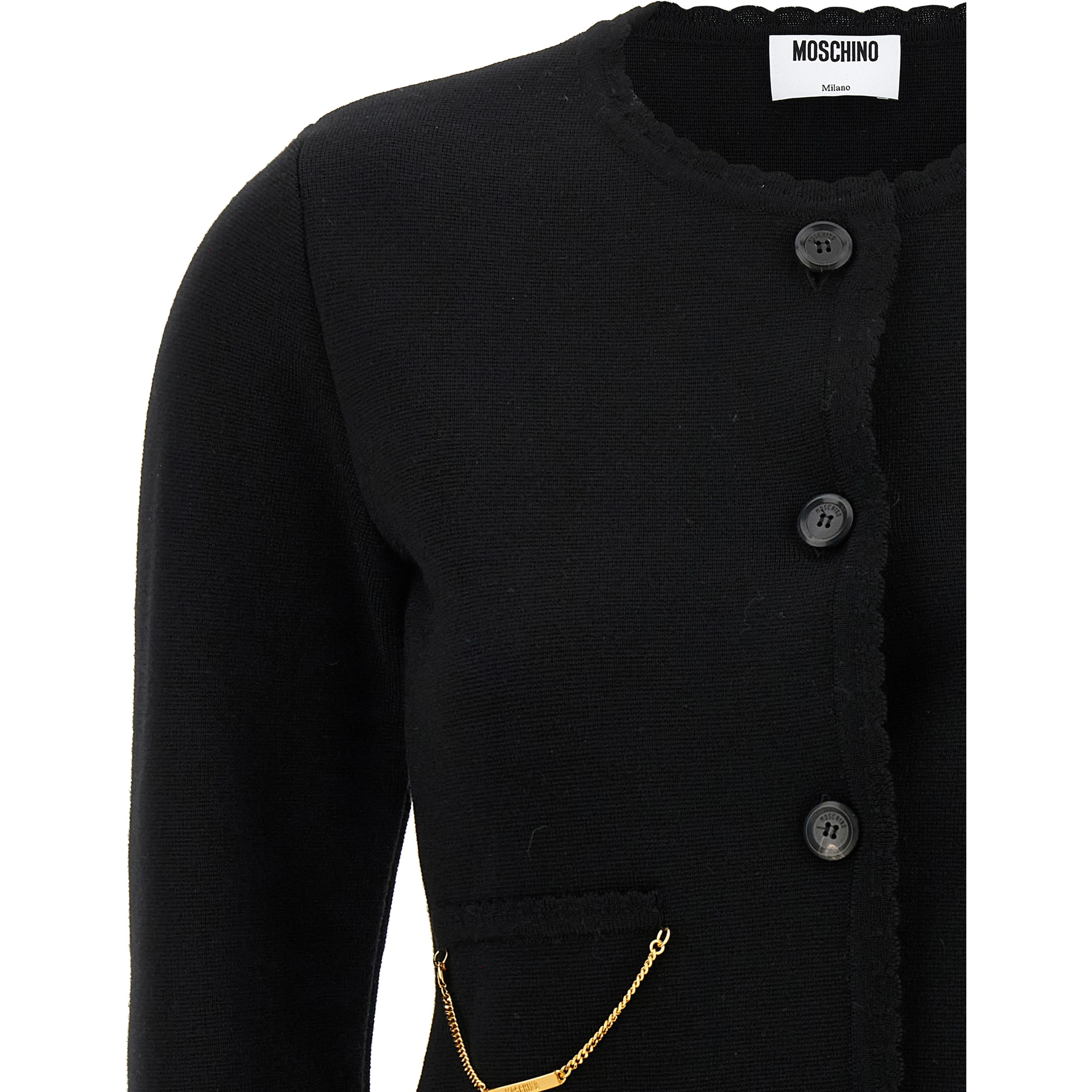 Black Virgin Wool Cardigan