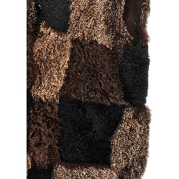 Brown Lamb Fur Sleeveless Jacket
