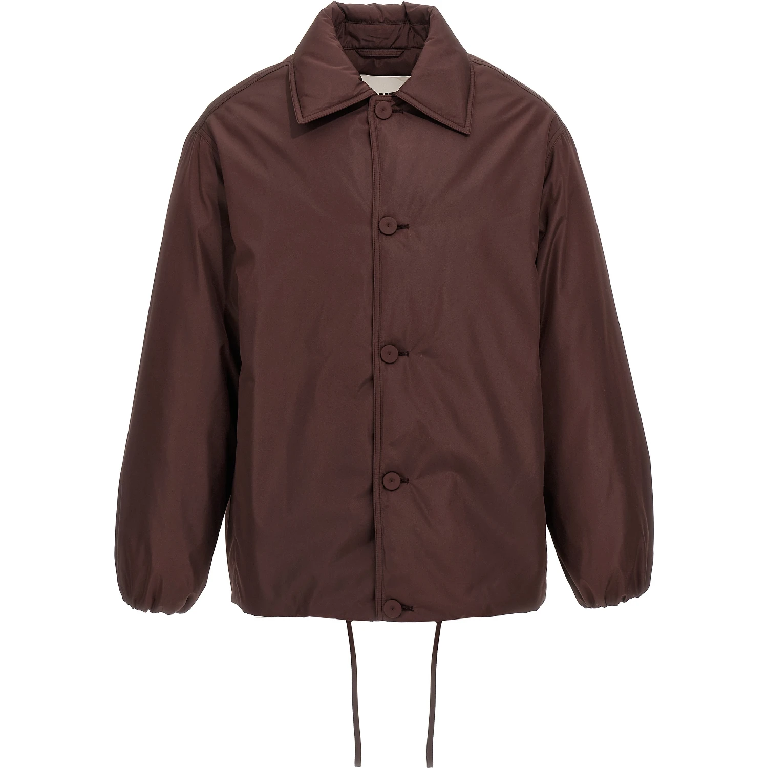 Brown Polyester Full-Length Jacket