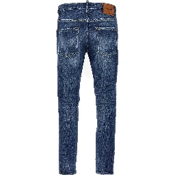 Blue Cotton Skinny Jeans