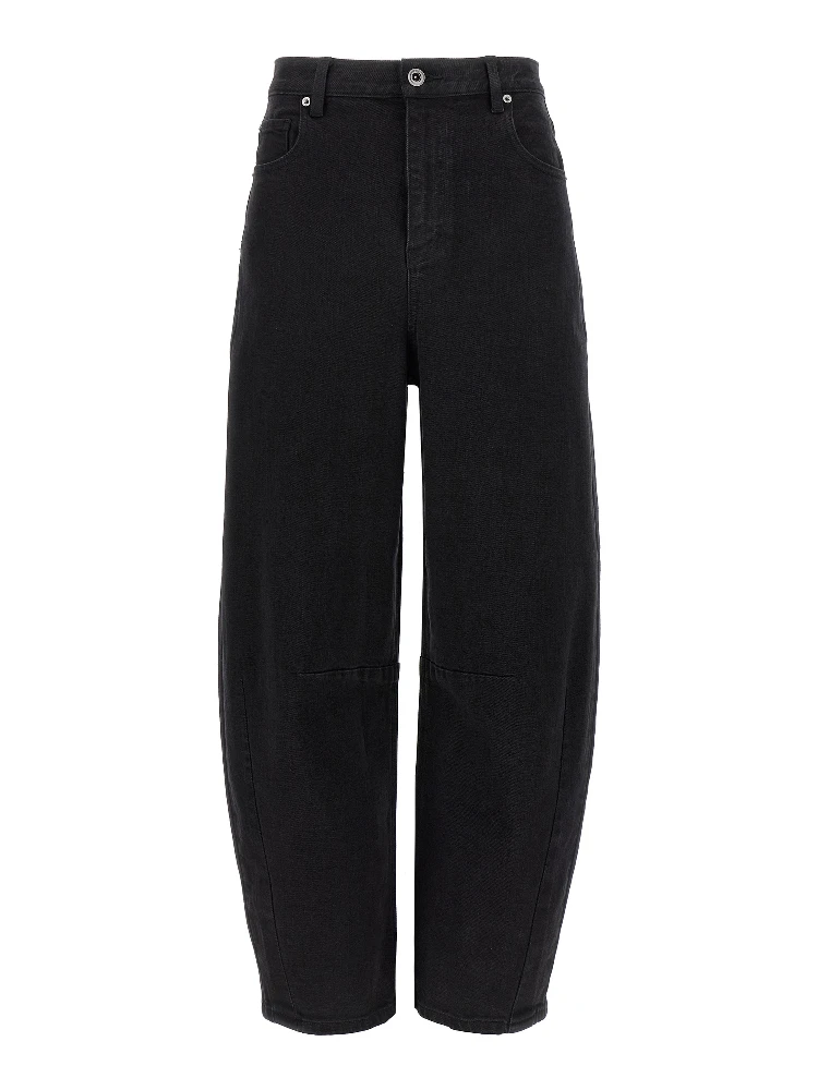 Black Cotton High-Waisted Jean