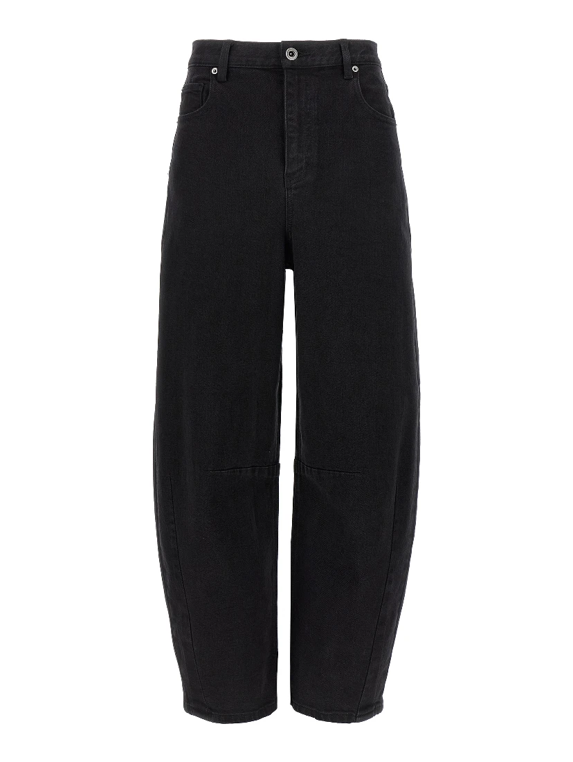 Black Cotton High-Waisted Jean