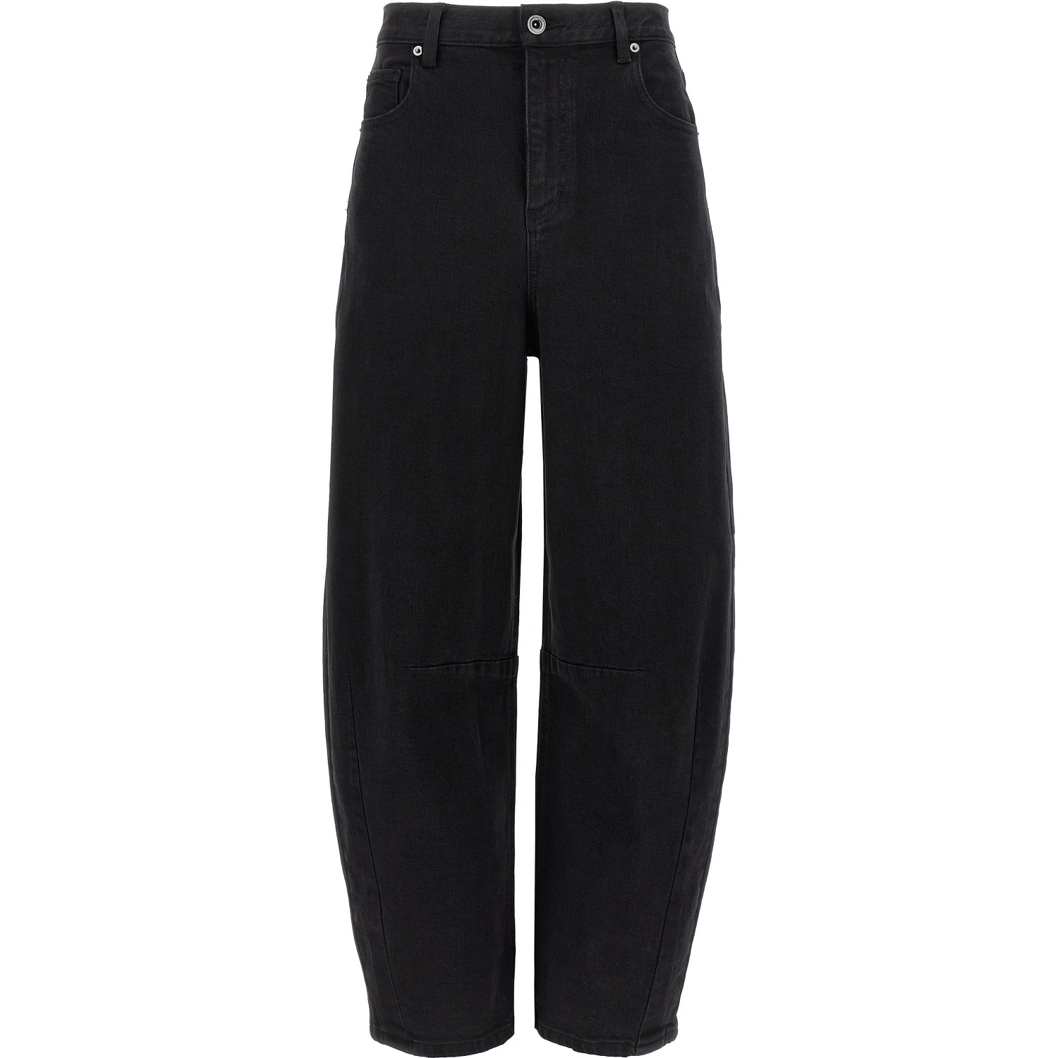 Black Cotton High-Waisted Jean