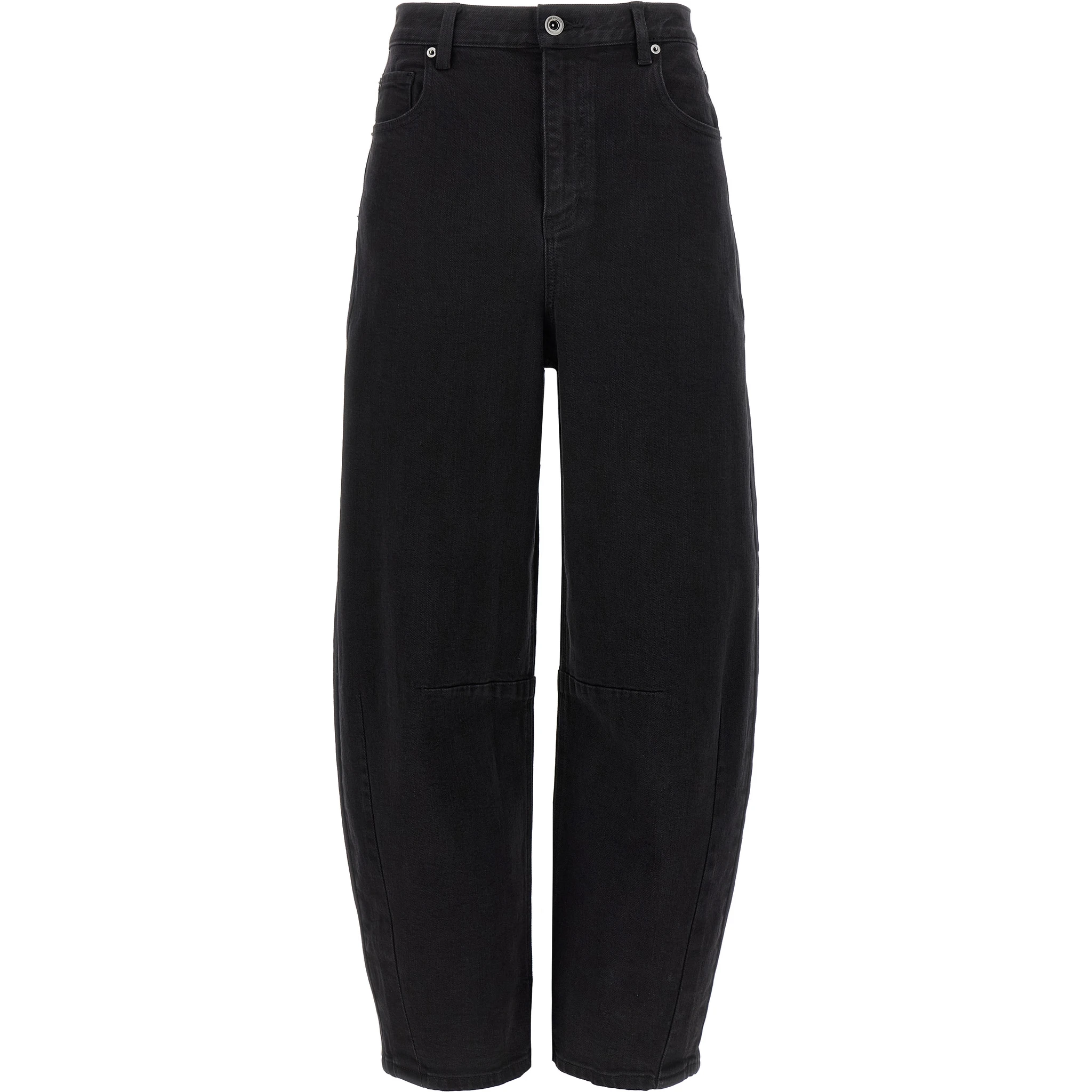 Black Cotton High-Waisted Jean
