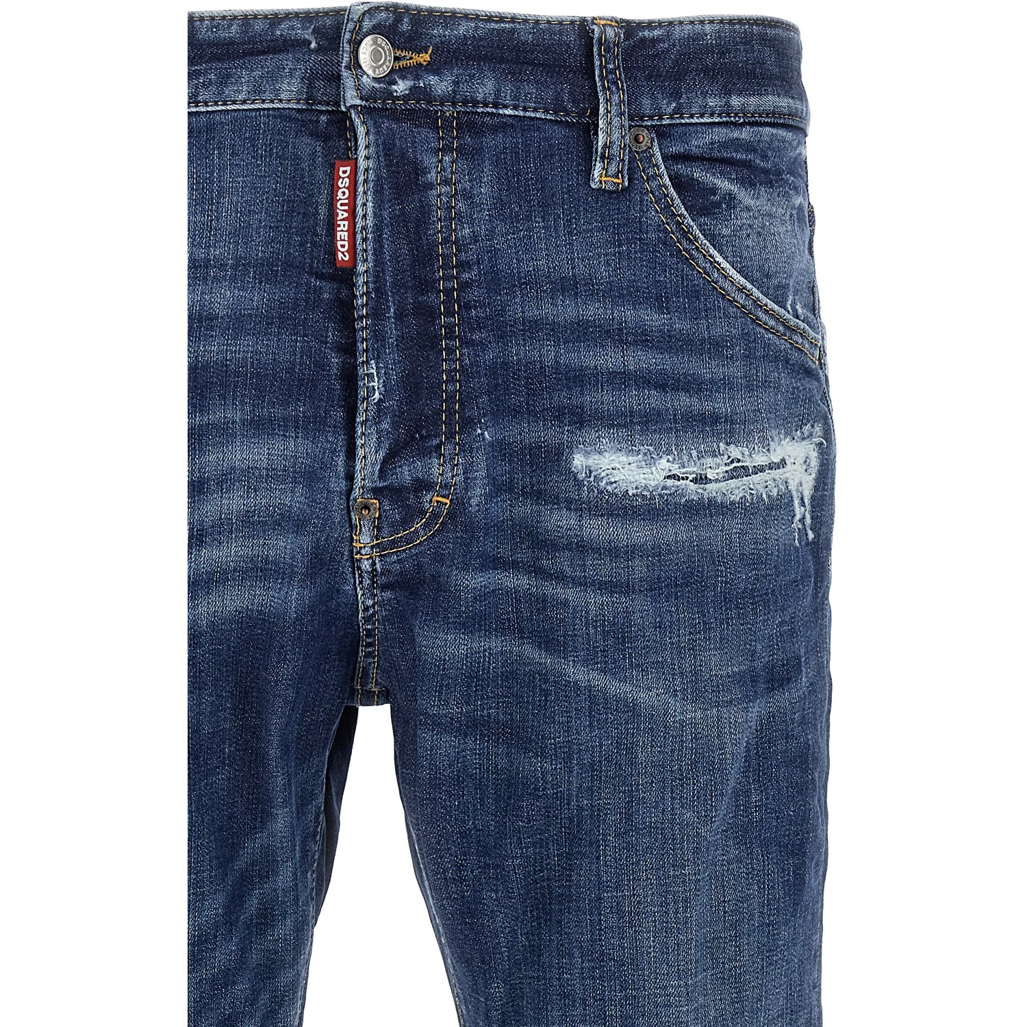 Blue Cotton Slim Fit Jeans